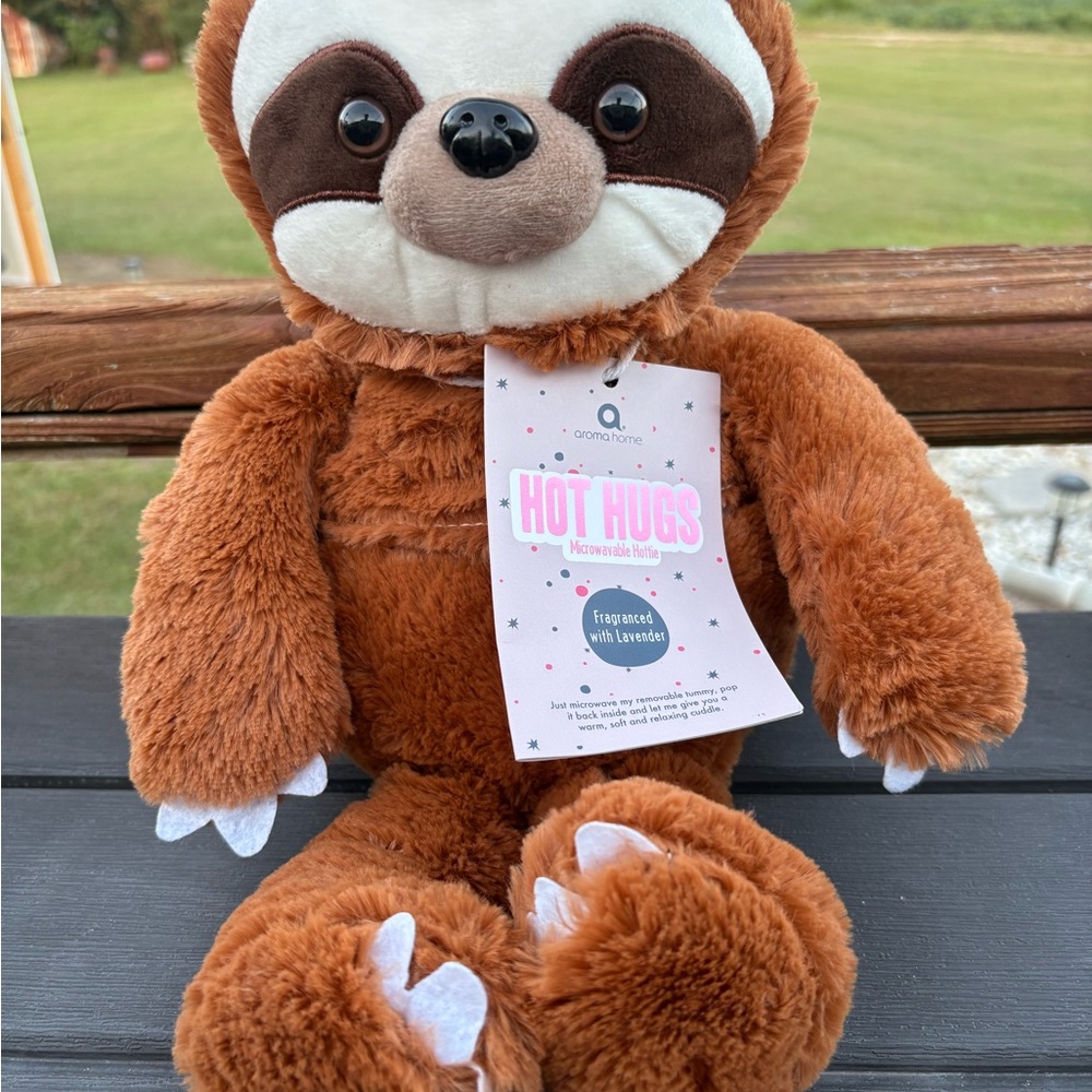 Aroma Home Warm Brown Sloth Plush microwaveable lavender fragrance